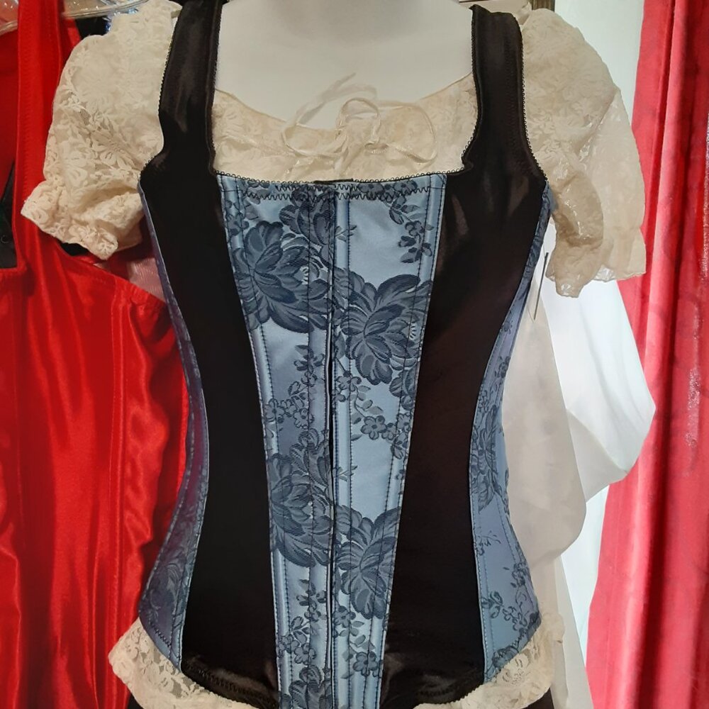 LARGE Empire Intimates Strapped Corset Bustier Red Brocade - Picture 11 of 16